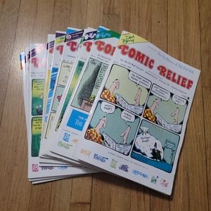SET OF 10 VINTAGE COMIC RELIEF MAGAZINES- EUC- GREAT HUMOR